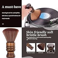 Vista 3 de Cepillo limpiador de discos de vinilo, cepillo limpiador de discos de audio, cepillo suave de madera, diseño retro, antiestático, limpieza de polvo