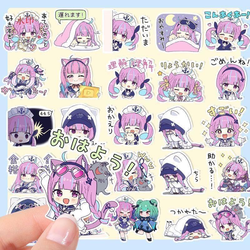 Amazon.co.jp: 湊あくあ 30枚シールバック ステッカー キャラクターgL