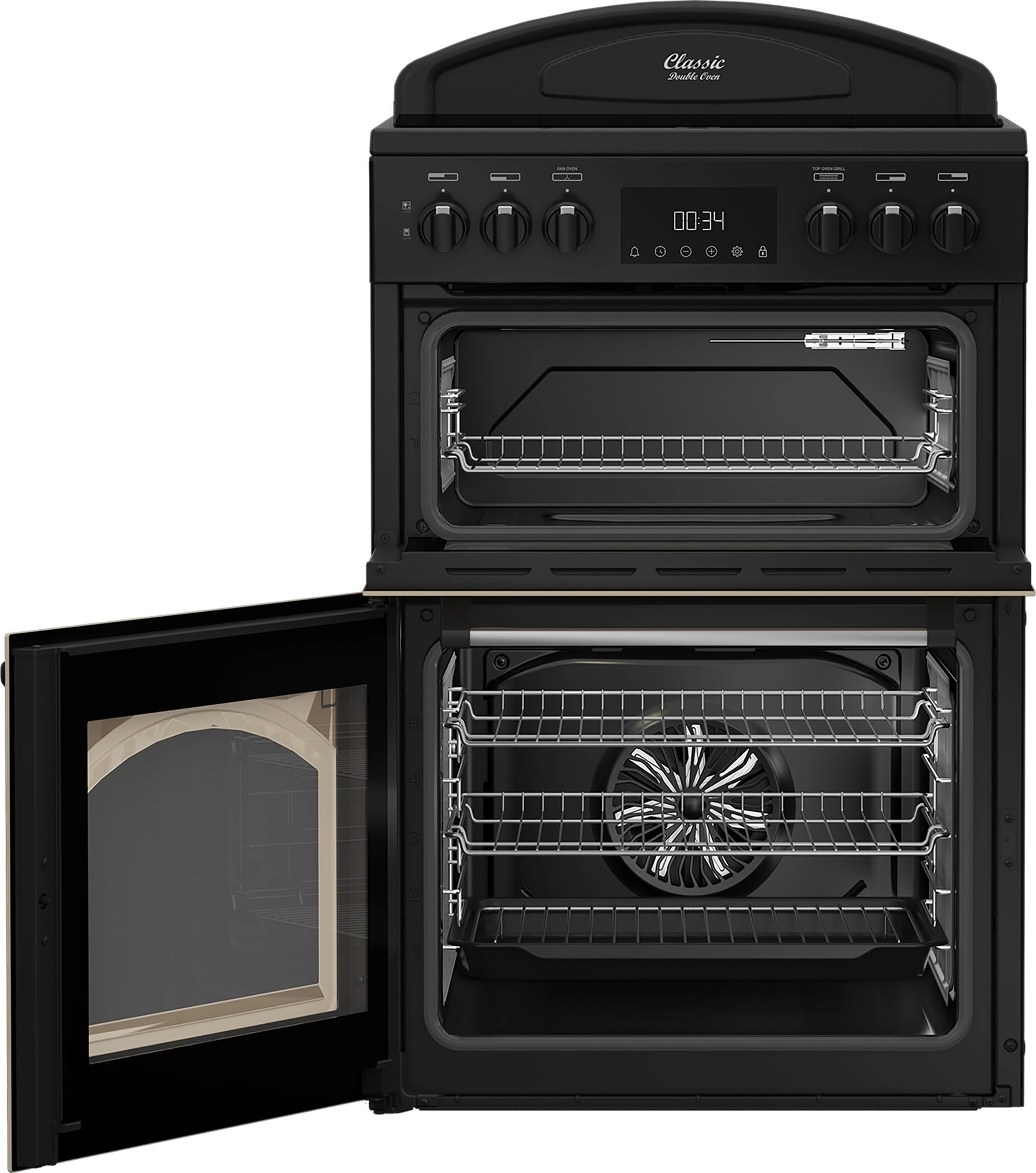 Leisure CLB60ECC 60cm Double Oven Electric Range Cooker – Cream, Multifunction Main Oven, Conventional Top Oven & Grill, Ceramic Hob, LED Timer, A Rated Efficiency, Stylish Traditional Design — view 3