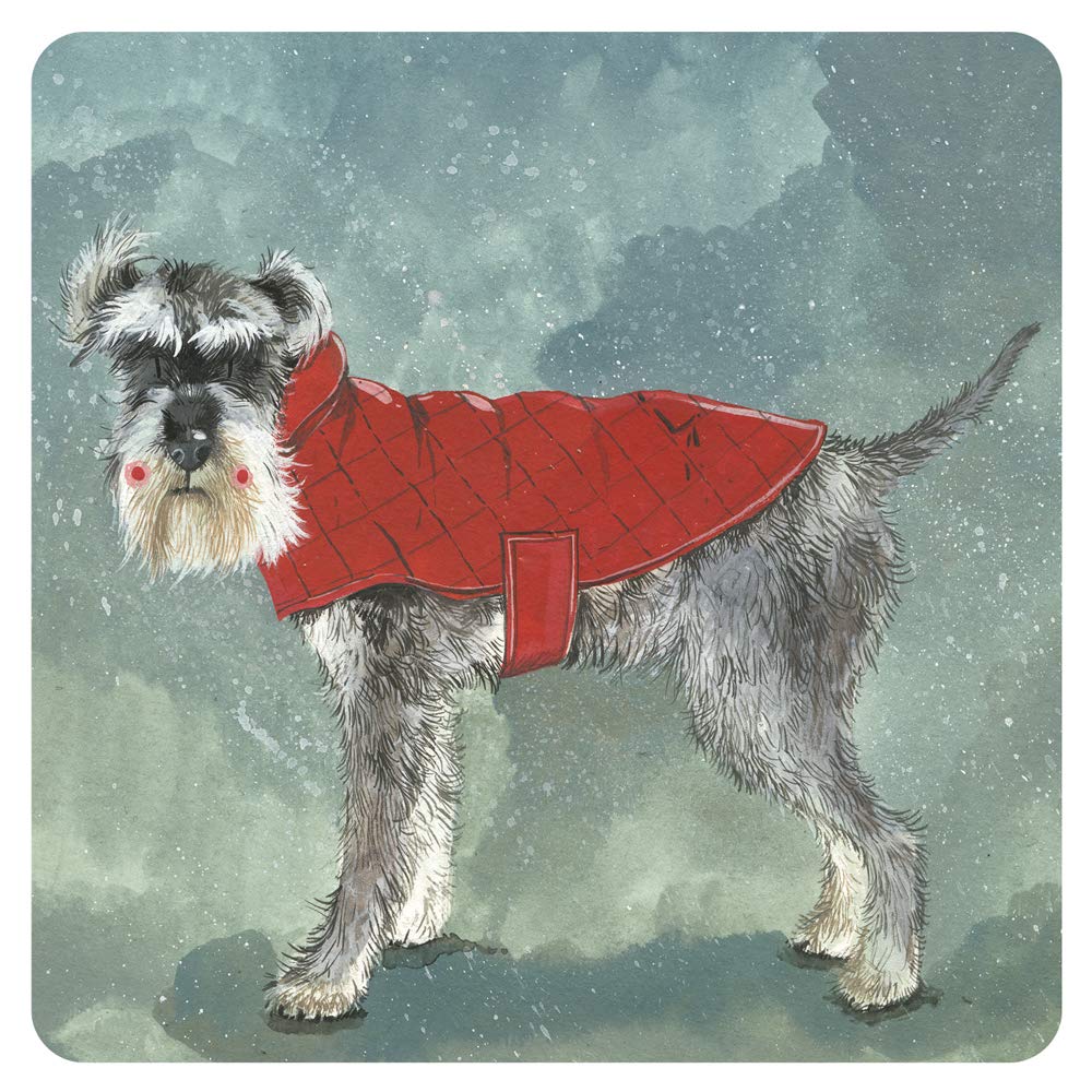 Alex Clark Henry Schnauzer Dog Coaster (Single) - Watercolour Design - Cork Back
