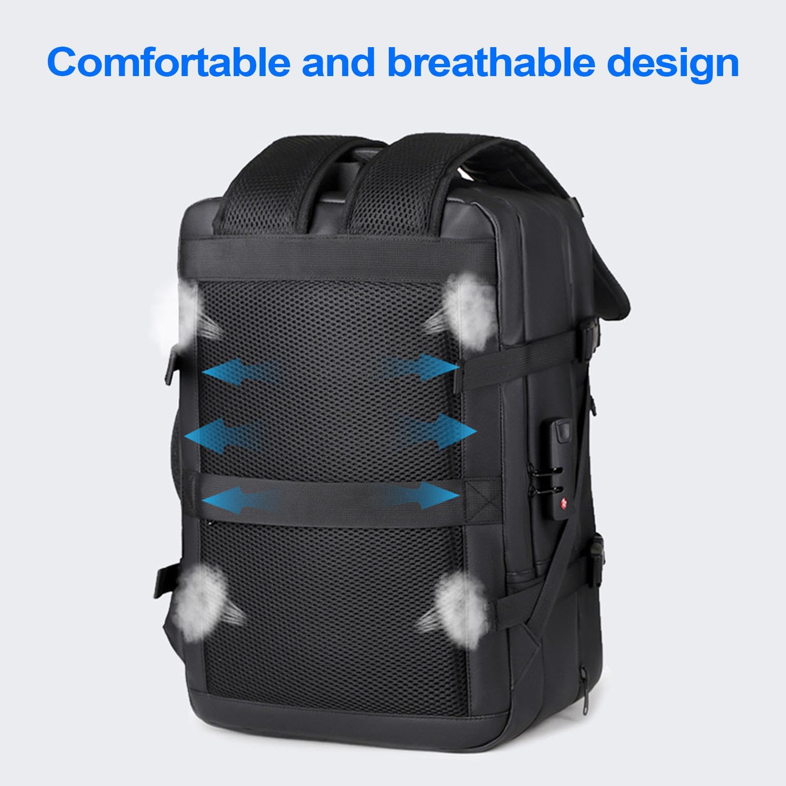 Bolsa de cabina, mochila de viaje al vacío, mochila de compresión al vacío, bolsa de equipaje de mano, mochila de viaje expandible con cerradura, mochila sellada antirrobo para negocios, 1