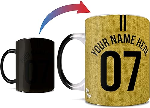 Morphing Mugs Harry Potter - Hufflepuff - Diseño personalizado de bata de quidditch  Una taza de cerámica sensible al calor que cambia de color de