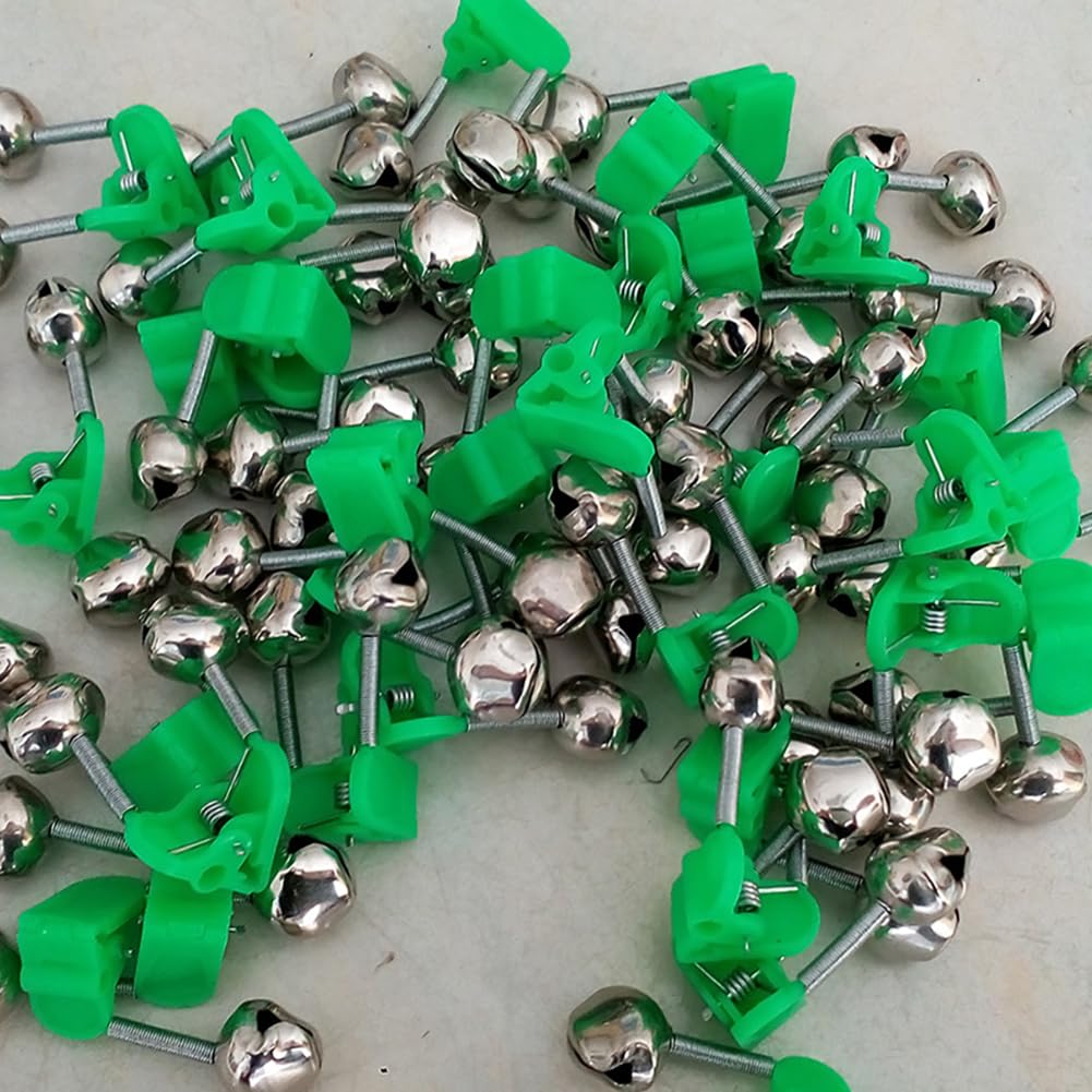 ccHuDE 30 Pcs Fishing Bite Alarm Bells Fishing Twin Bells Bite Indicator Fishing Bells Sea Fishing Rod Bells Fish Bell Clips