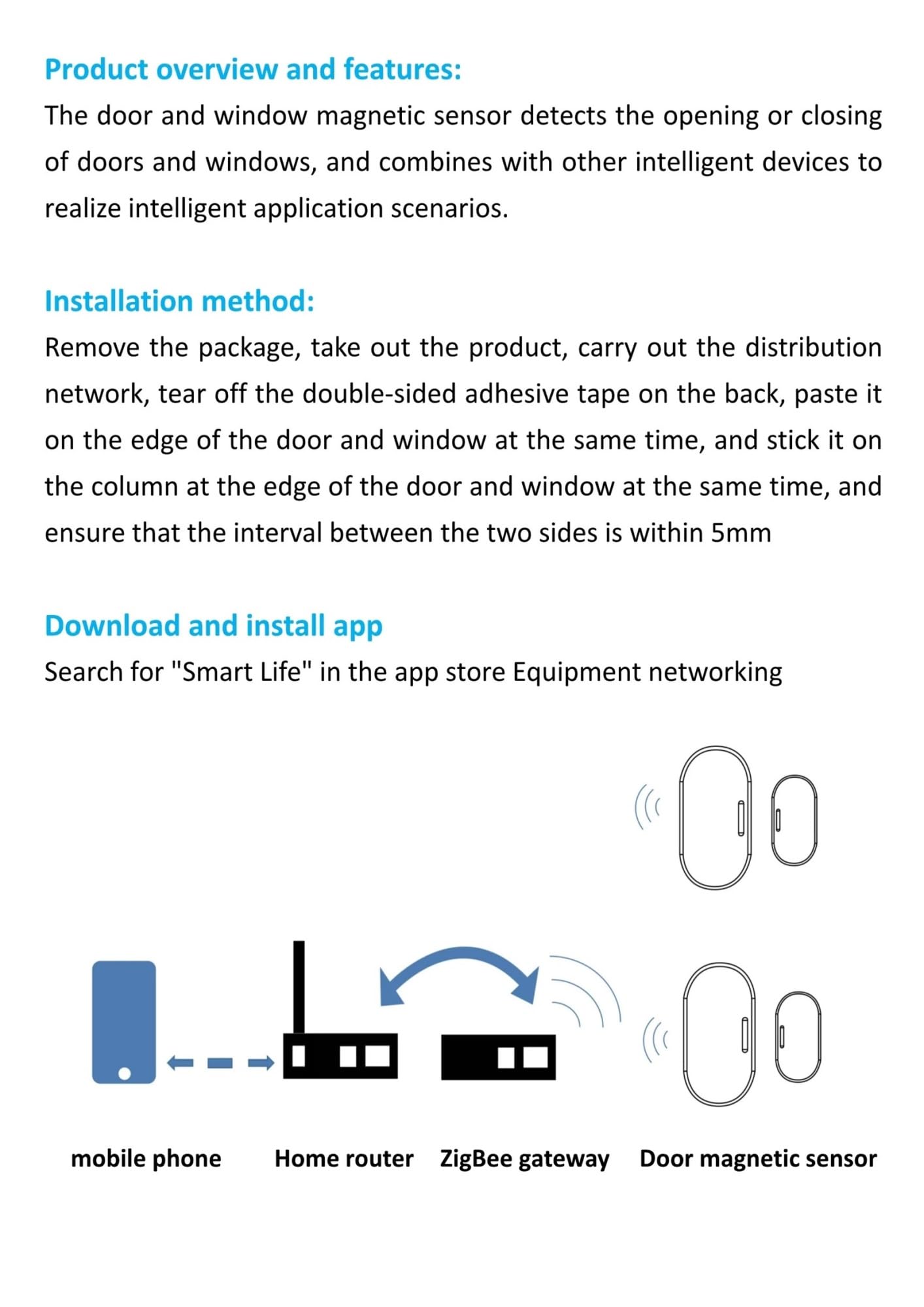 Alarmas De Puerta, Tuya Zigbee-Sensor magnético de puerta y ventana, conexión inalámbrica, detectores de puerta inalámbricos for hogar inteligente, automatización magnética de puerta Para La Seguridad