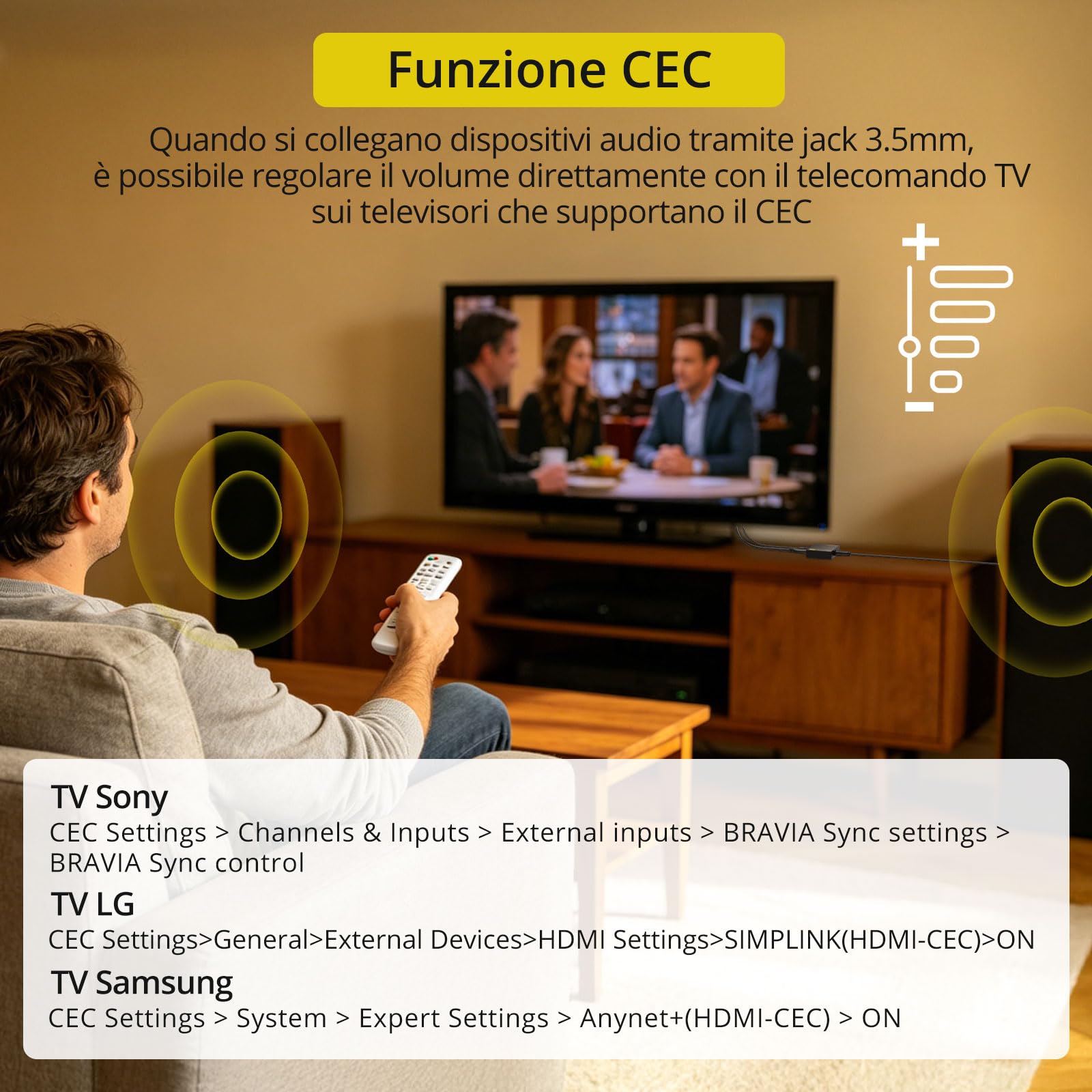 PROZOR eARC/ARC Audio Extractor HDMI a 3,5mm per TV HDTV, Adattatore ARC Audio Converter PCM Stereo, Collegamento Cuffie, Amplificatore, Altoparlanti Attivi