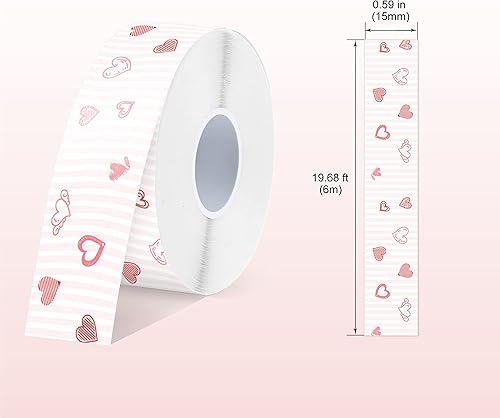 Miniatura 9 de Cinta para etiquetar SUPVAN E10 - Repuesto de papel de impresión de etiquetas adaptadas, 2 paquetes continuos de 0.59 pulgadas x 19.68 pies,