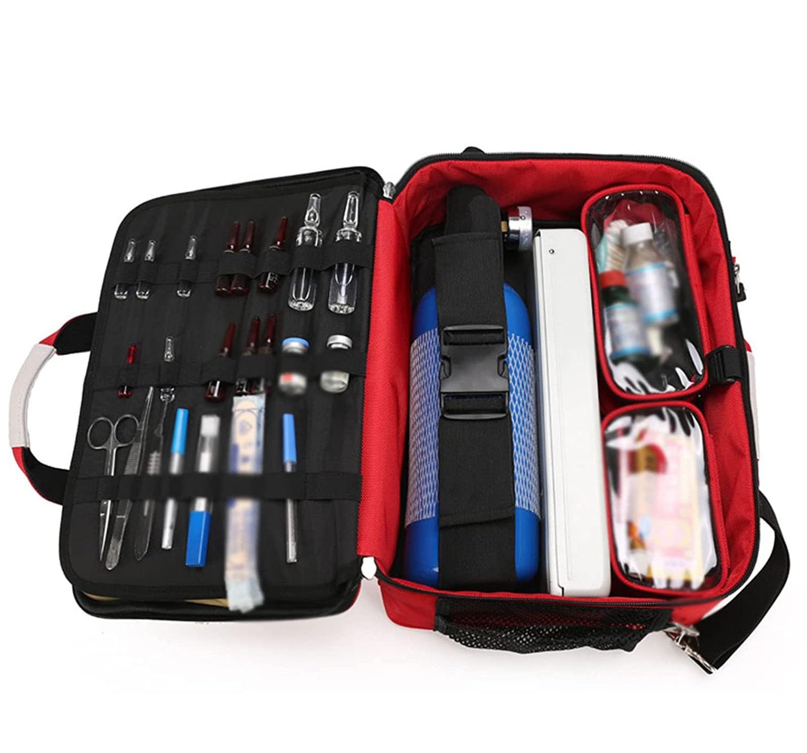 Mochila Medica Bolsa Emergencias Vacia, Bolsa de Primeros Auxilios con múltiples Compartimentos para EMT, paramédicos, Kit de Suministros médicos y de Emergencia (Color : B)