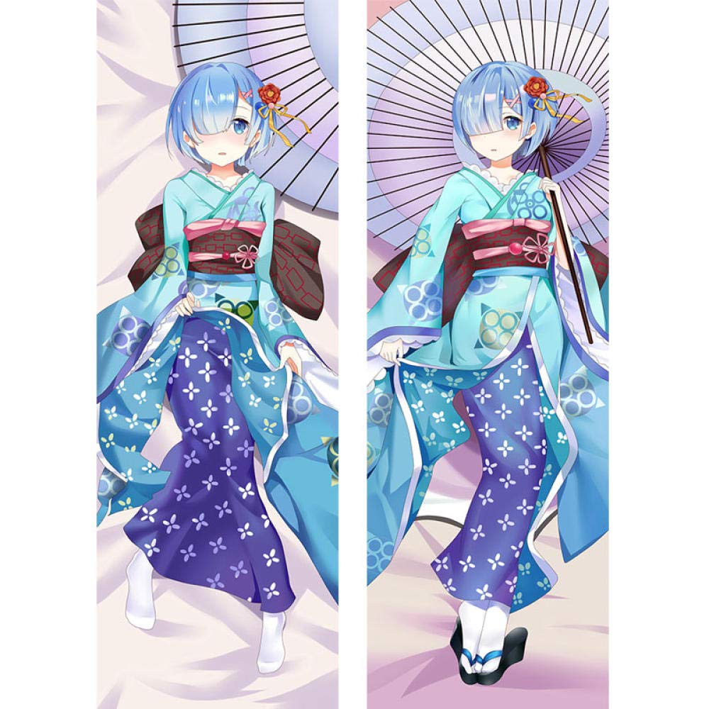 Japanese Anime Re Zero Dakimakura Rem Kawaii Kimono Hugging Body Pillow Cover Female Cosplay DIY Cus