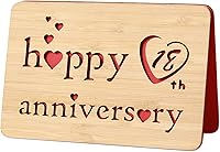 Vista 34 de Tarjeta de 5 aniversario de madera, hecha a mano, 5 años, aniversario de boda, tarjetas de regalo de felicitación, tarjeta de aniversario de cinco