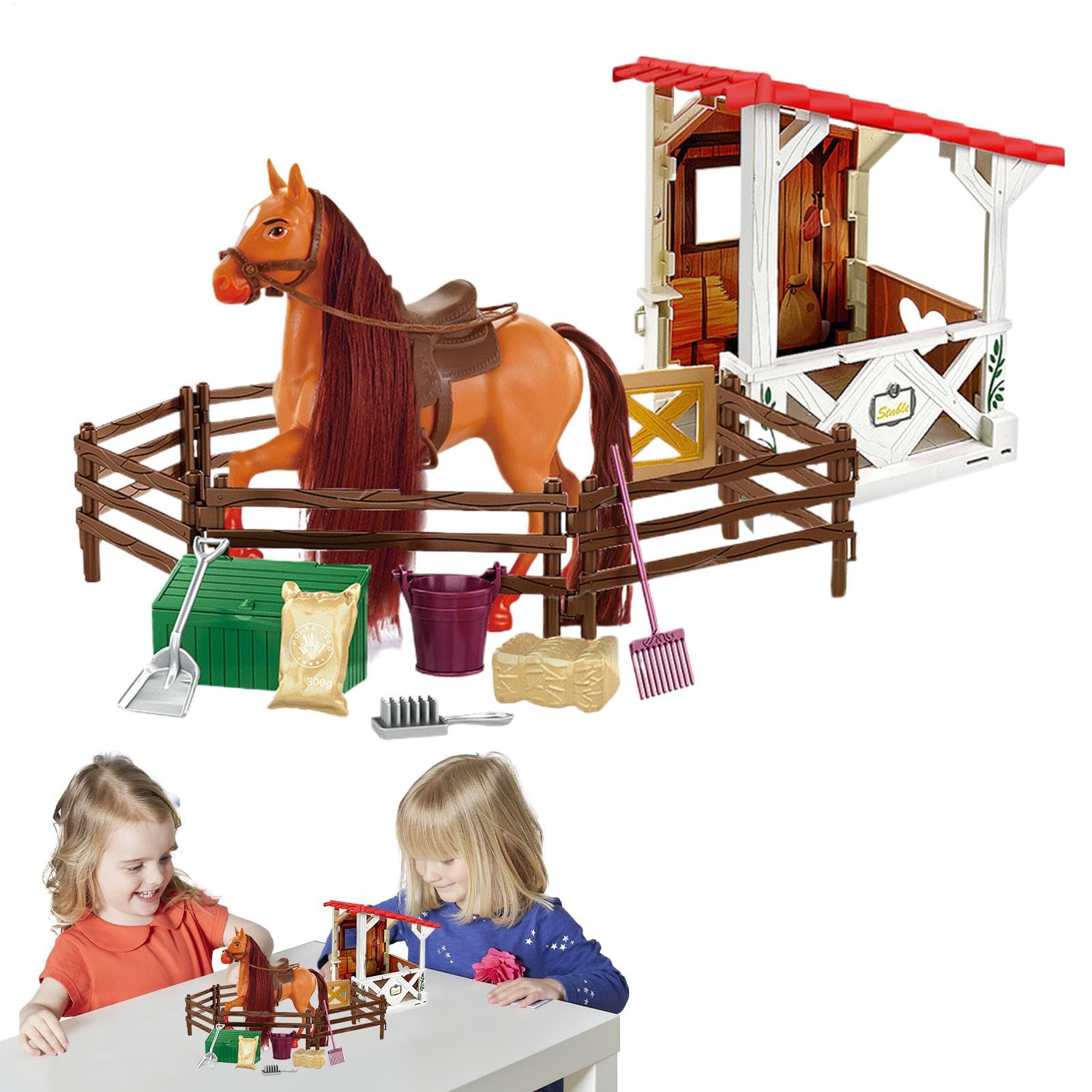 Set Equitazione per Bambini e Bambine Set Realistico Animali Da Fattoria