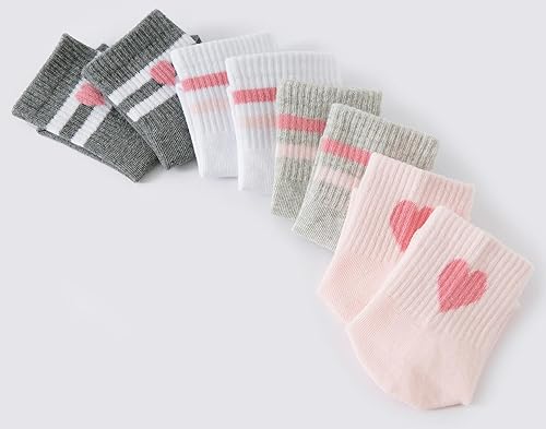 Miniatura 4 de CHUNG Paquete de 810 calcetines deportivos de algodón básico para niños y niñas, uniforme escolar de otoño, casual, deportes