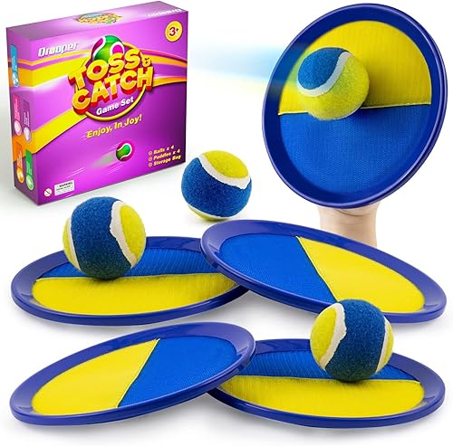 Qrooper Juego de pelotas para lanzar y atrapar juguetes para niños juguetes de playa juegos de patio juguetes al aire libre para niños de 3 4 5 6 7