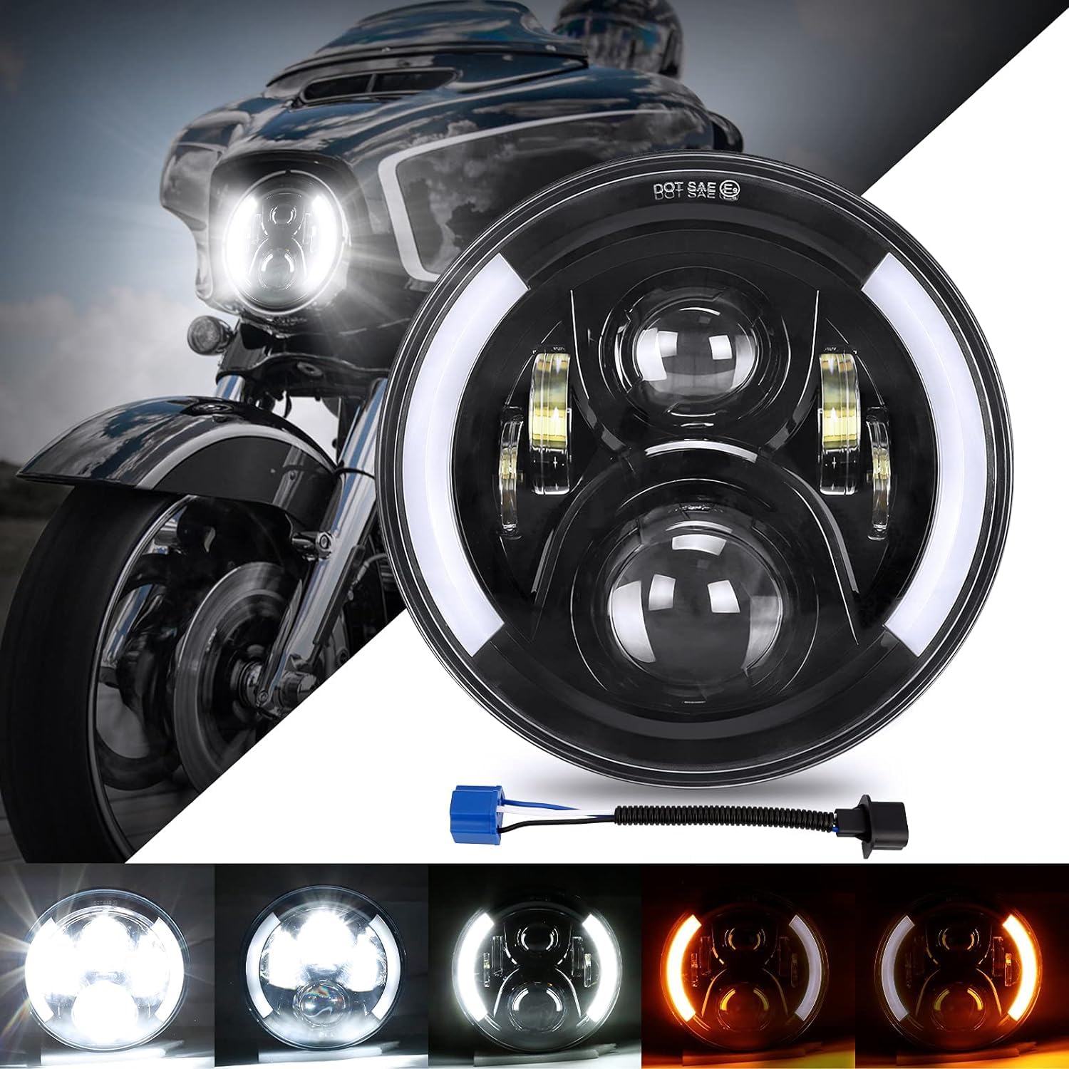 LED Scheinwerfer Motorrad Totenkopf Design - Wasserdicht 12V Zusatzbeleuchtung
