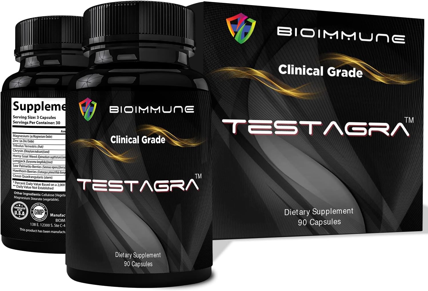TESTAGRA Testosterone Booster for Men. 10X Concentrated- 90 Capsules - Increase Lean Muscle Energy Drive Strength. Saw Palmetto