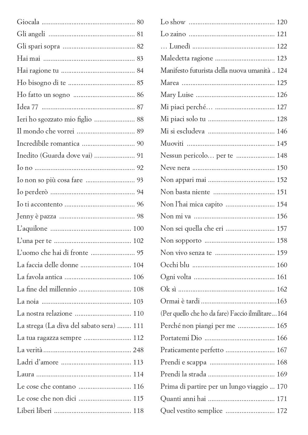 Vasco canzoniere completo