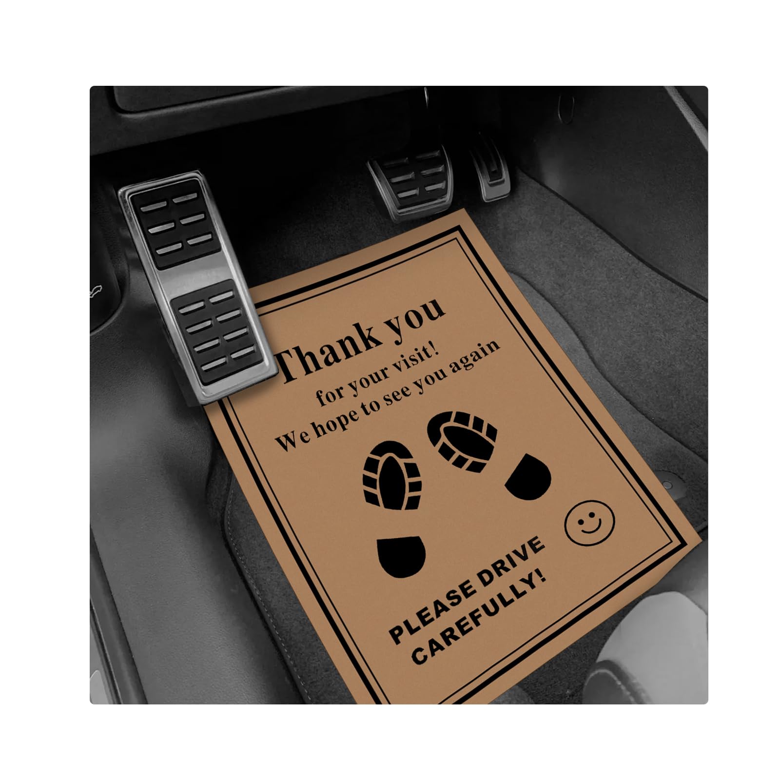 Sun Walker 50 PCS Car Paper Floor Mats 16 x 20 Inch Disposable Auto Carpet Protector with Footprint