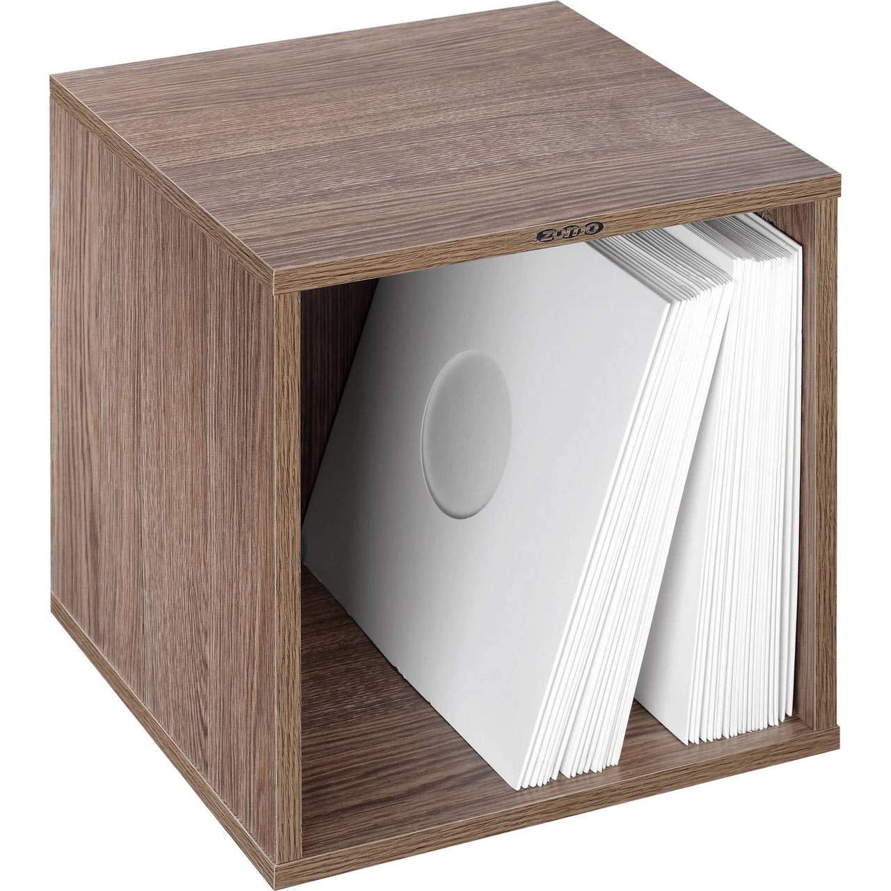 Zomo VS-Box 100 Vinyl Aufbewahrung - 360 x 335 x 370 mm - Walnuss - MDF Holz - Schallplatten Regal bis 120 LPs