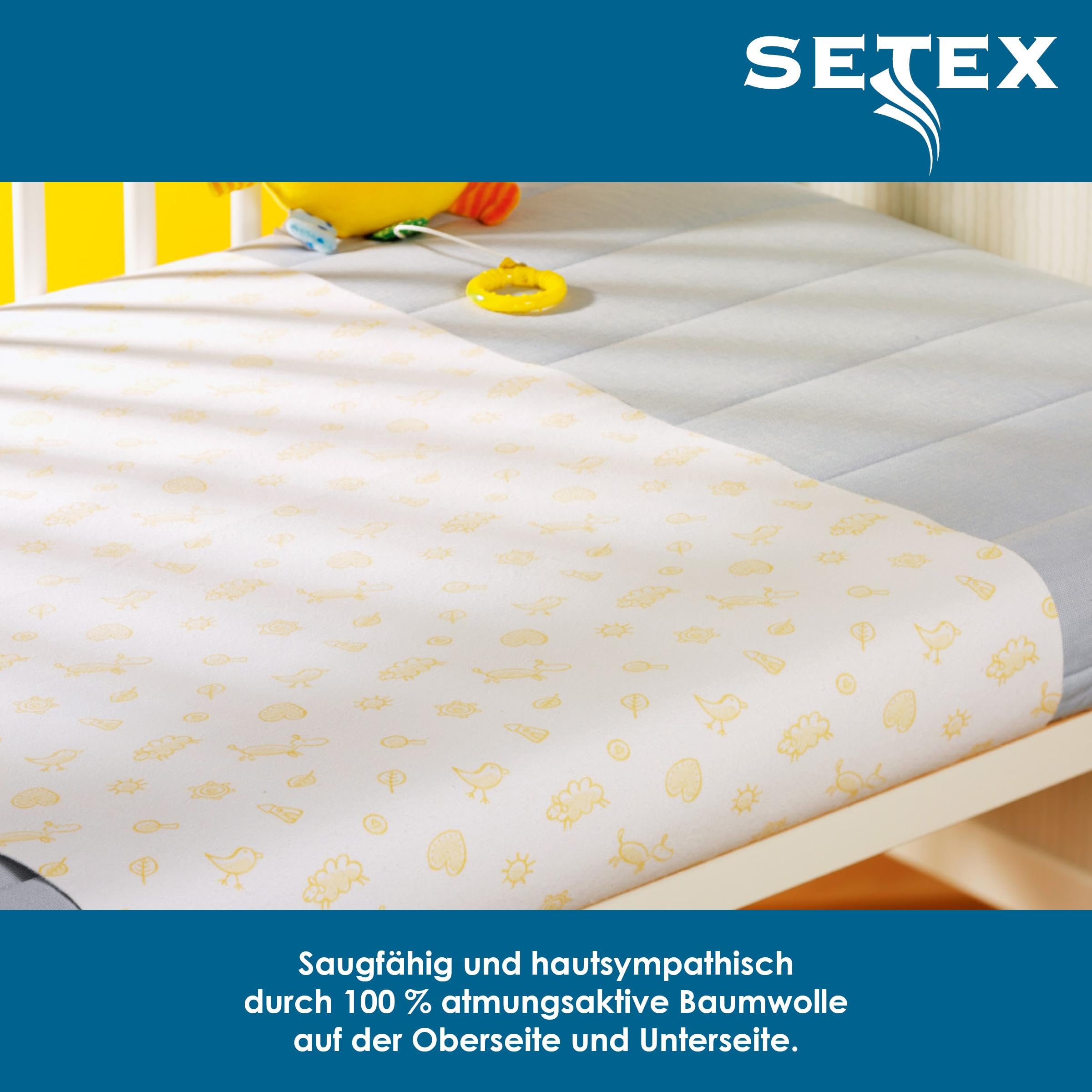 SETEX waterdichte molton matrasbeschermer voor kinderbedden, junior, wit, 14U2