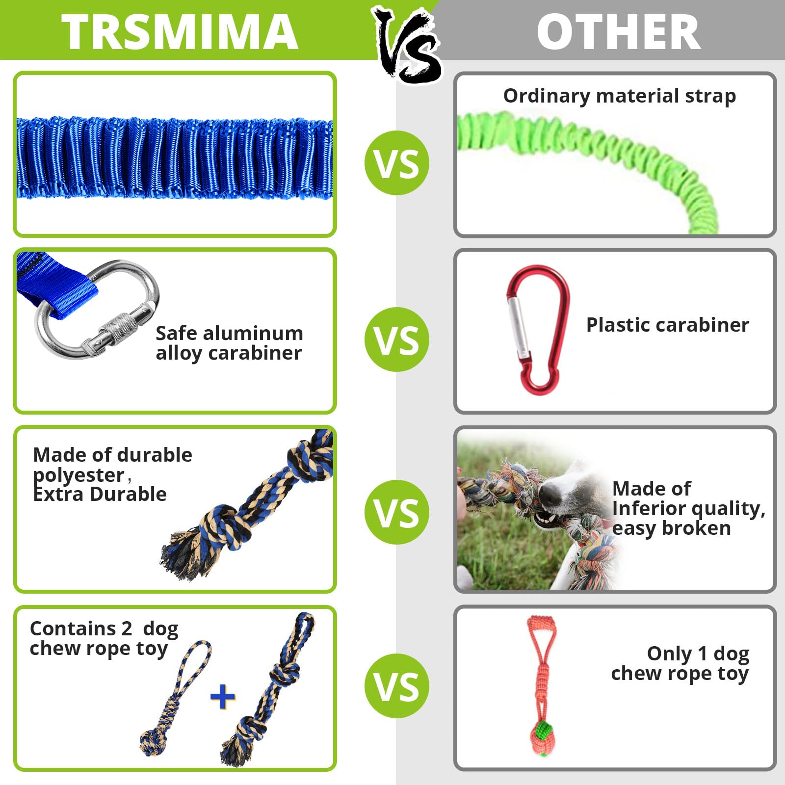 Juguete elástico Colgante para Perros: Cuerda interactiva para Perros pequeños a Grandes Pitbull para Hacer Ejercicio y Equipo de Entrenamiento, Juguete de Cuerda para Perros al Aire Libre