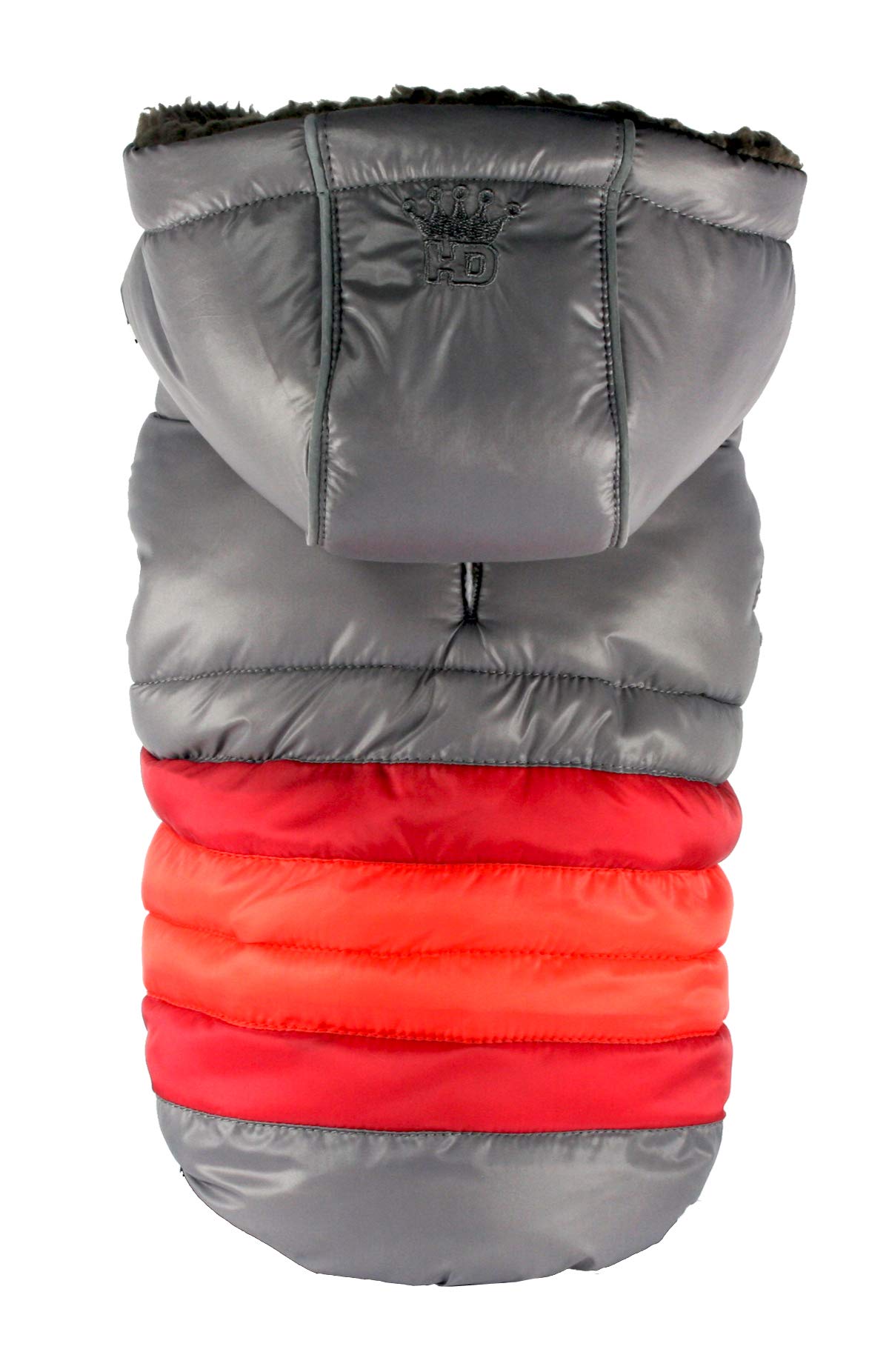 Hip Doggie HD-5STGY-L Soft Stripe Puffer Coat Grey L, Large