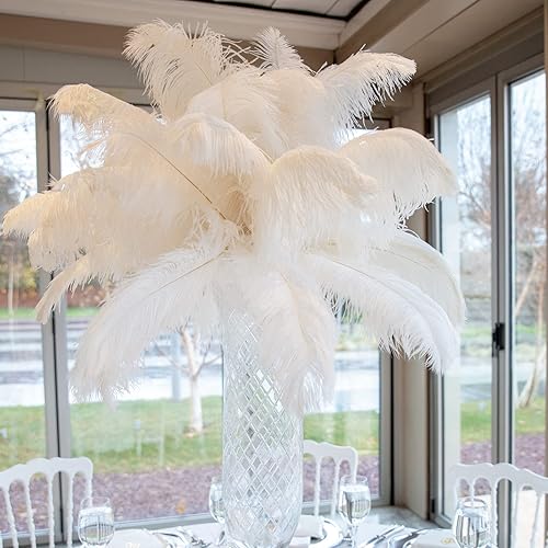 Miniatura 3 de XunYee 60 plumas de avestruz naturales de 16-18 pulgadas15.7-17.7 in, plumas naturales grandes, decoración del hogar, plumas de avestruz para