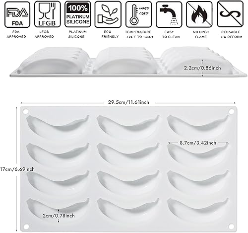 Vista 90 de OCPO KITCHEN Molde de silicona para hornear pasteles de mousse, dulces, pasteles, chocolate, magdalenas, gelatina, galletas, pudín, molde