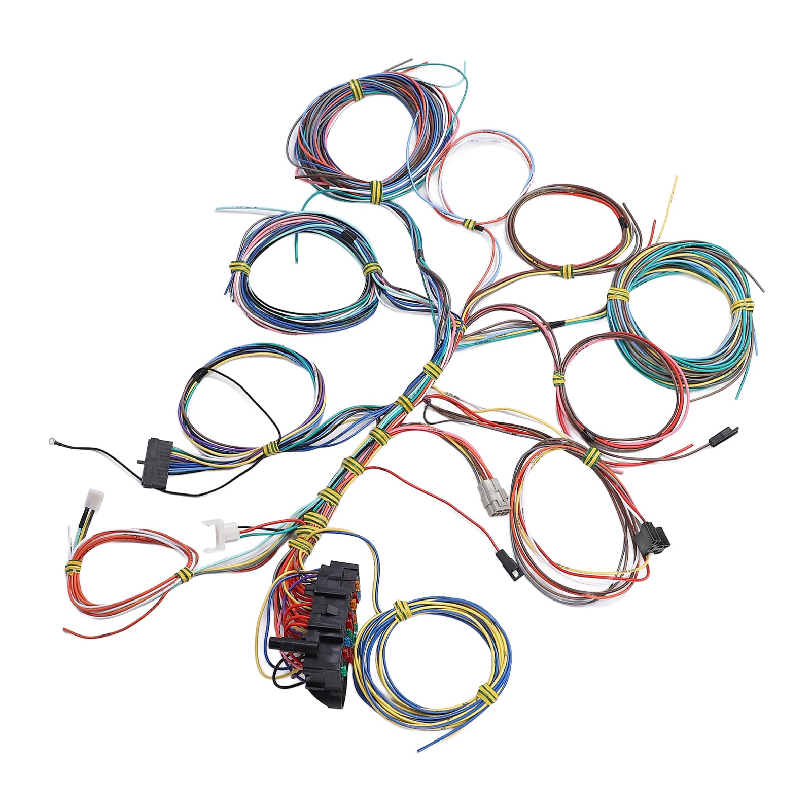Kit cablaggio universale a 22 circuiti con fusibile e istruzioni di installazione per qualsiasi veicolo a 12 Volt