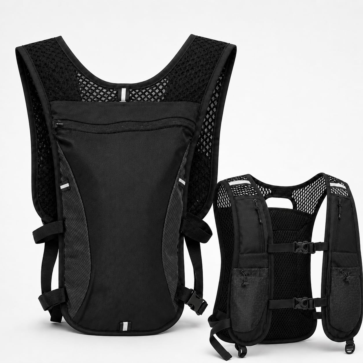 Lightweight Hydration Running Vest, Adjustable Breathable Running Backpack for Men & Women, Ideal for Marathon, Trail Running, Hiking & Cycling, (5L Hydration Vest – No Bladder)