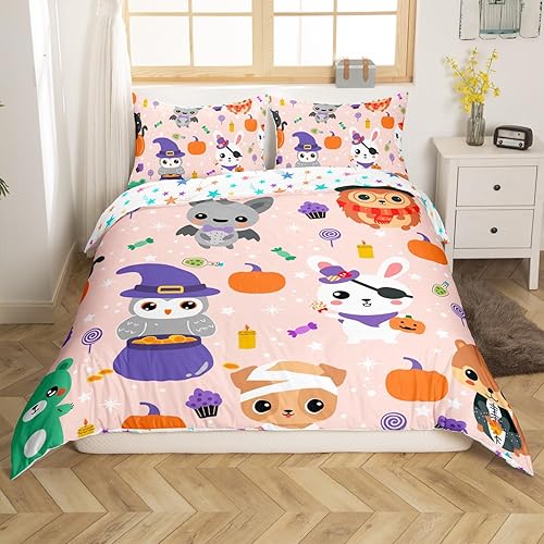 Miniatura 4 de Feelyou Juego de funda de edredón con estampado de perro en 3D, funda de edredón de perro carlino lindo para niños, niñas, adolescentes, juego de