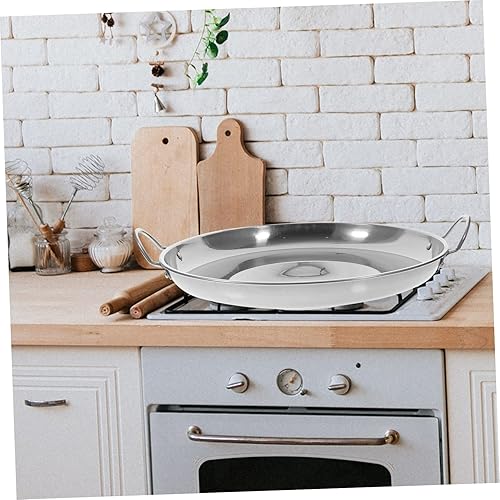Miniatura 3 de GOOHOCHY Sartén de acero inoxidable antiadherente sartén de hierro fundido para pizza Comal Para Tacos antiadherente Grill Sartén Comal Convexo