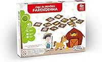 Pais & Filhos | Jogo da Memória Fazendinha em Madeira | 40 Peças | Brinquedo Educativo | Desenvolvimento Cognitivo, Memória e Concentração | Presente para Crianças +4 anos