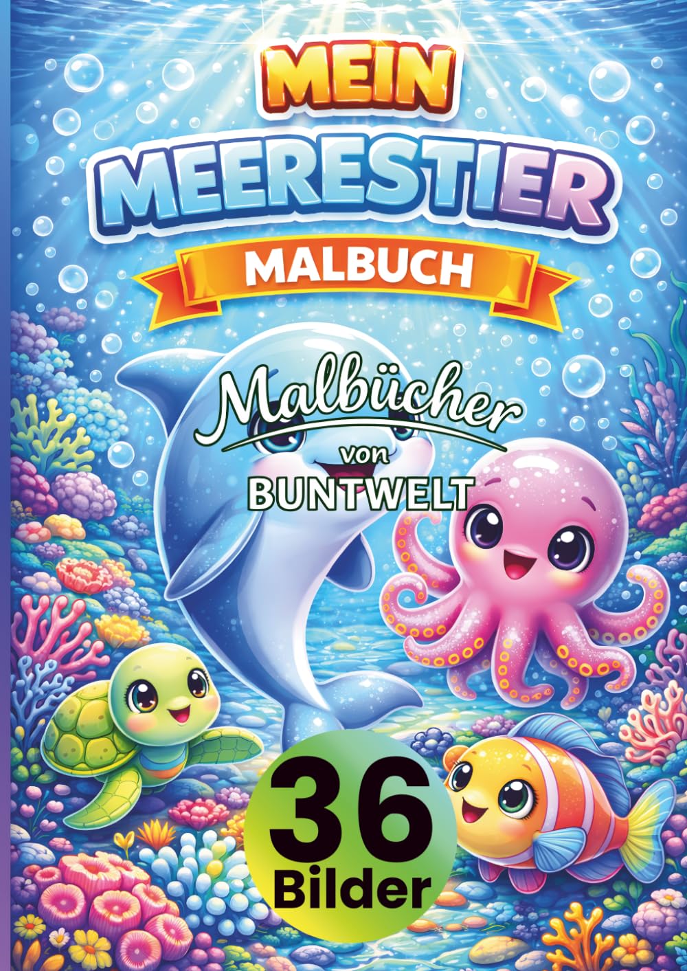 Mein Meerestier-Malbuch für Kinder ab 3 Jahren: 36 süße Meerestier-Motive zum Ausmalen | Fische, Delfine, Wale, Haie & mehr • große, klare Linien • ... Kreativität, Feinmotorik & Konzentration