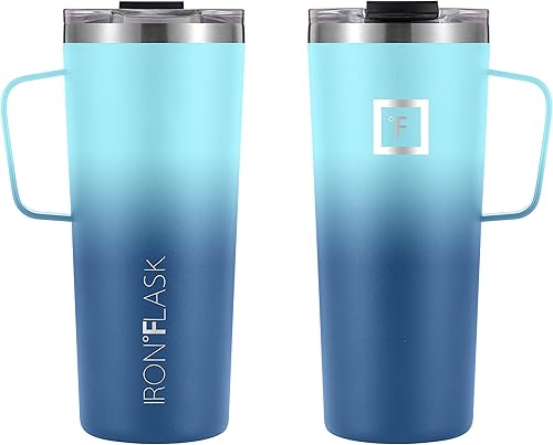Miniatura 18 de IRON °FLASK - Taza para café con asa a prueba de fugas, botella de acero inoxidable con aislamiento al vacío, de doble pared, termo de viaje