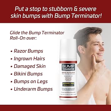 BREEJ Bump Terminator, Alcohol-Free, Anti Razor Bumps, Ingrown Hair Roll On