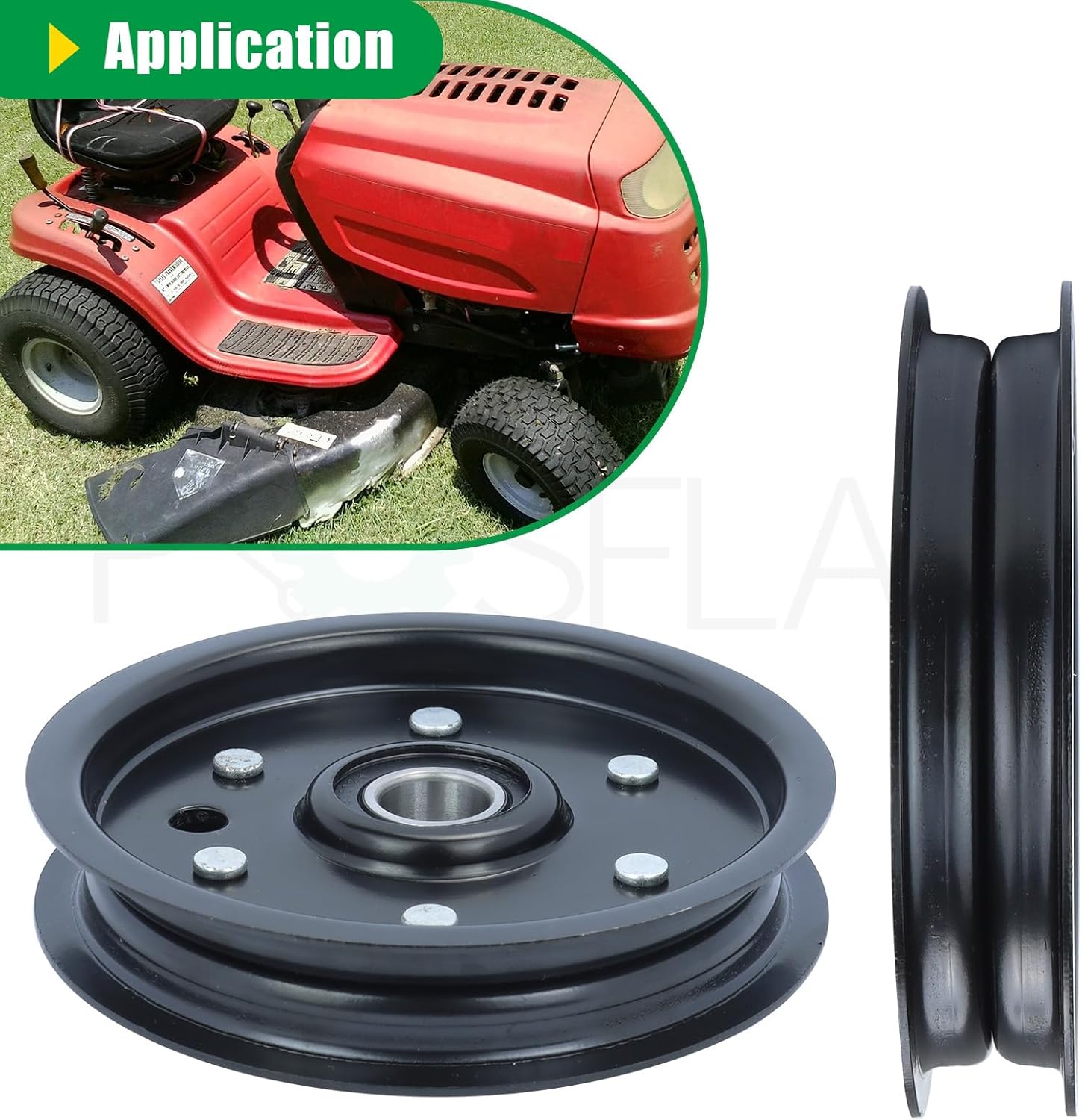 2 Pack 607525 Pulley Replaces Hustler 607525 Pulley, Hustler 786848 Pulley, Hustler Fastrak 48 inch Mower Pulley, Hustler Fastrak 54 Idler Pulley, Hustler Fastrak 60 Inch Idler Pulley