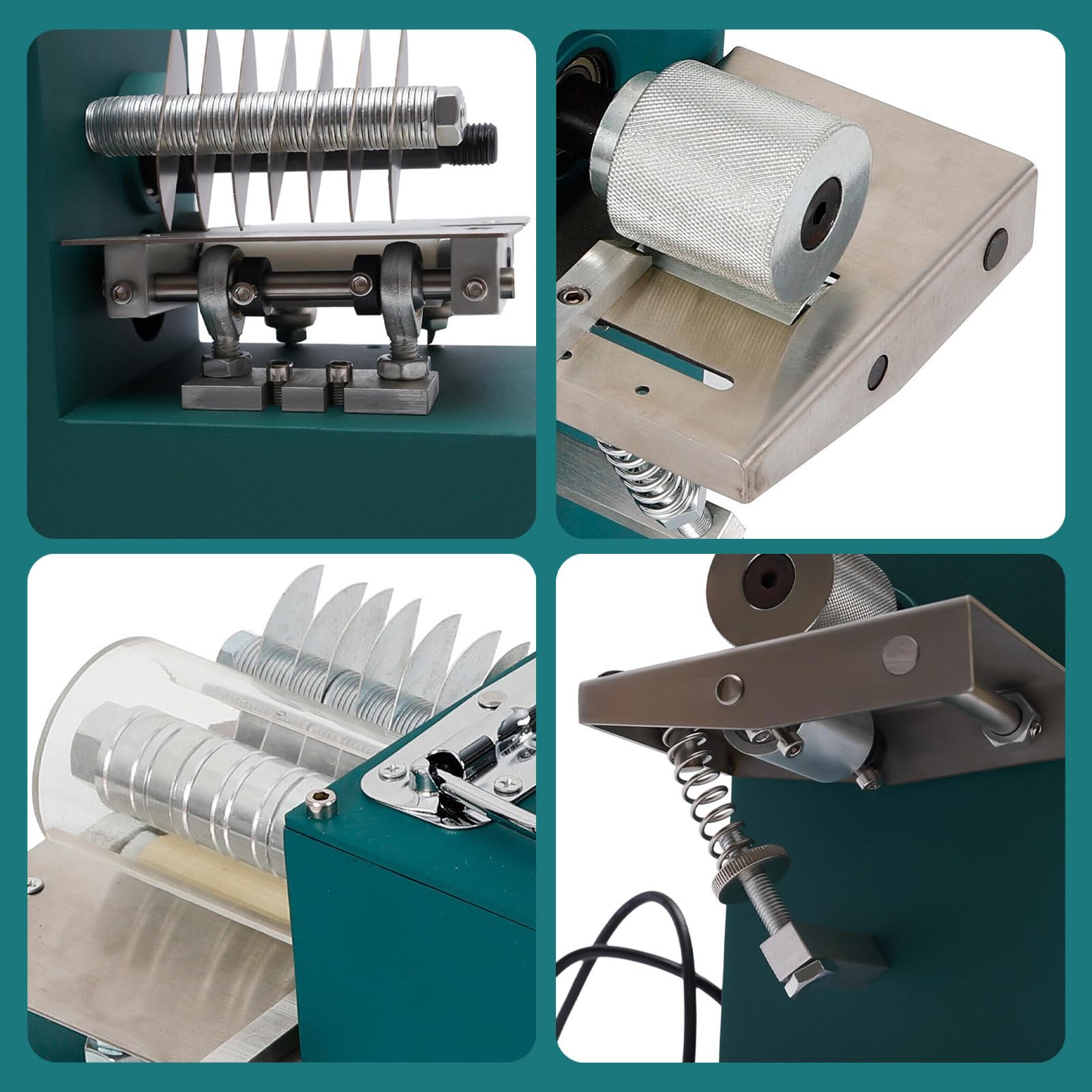 Equipo corte tiras cuero,herramienta eléctrica para cortar cuero,ancho corte:2-86mm,función plegado bordes,velocidad ajustable,con junta 1/2/5/10mm,máquina cortadora tiras para cuero/láminas