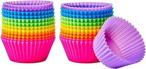 Tienda Basics Vasos de silicona reutilizables para hornear, antiadherentes, sin BPA, aptos para lavavajillas, 2.9 x 2.9 x 1.3 pulgadas (largo x