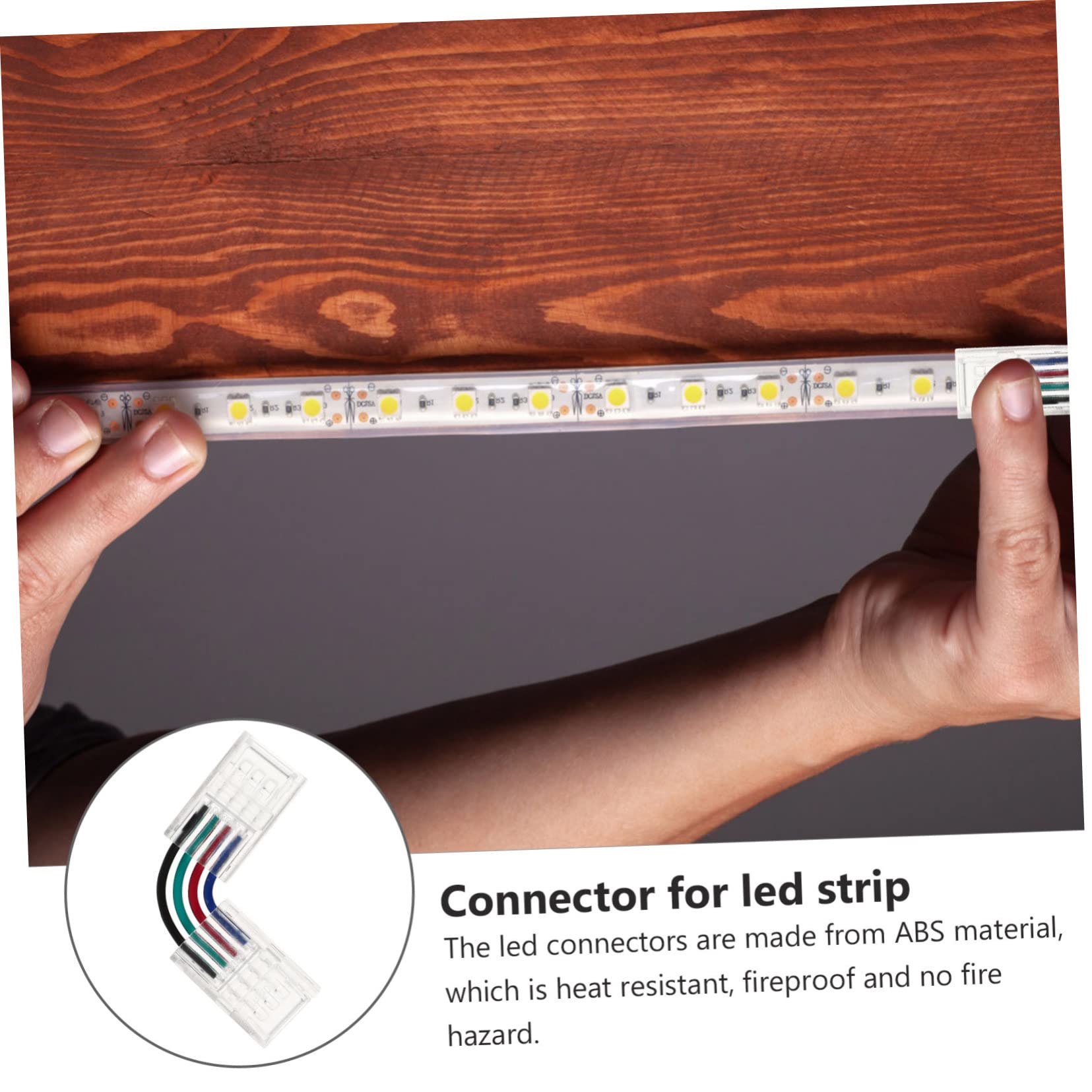 50 Pcs Conector De Barra De Luz Luces De Tira Llevadas Adaptador Led Conector De Tira Led Cinta De Luz Led Tira De Luz Led Conector Led Dirigió 4 Pines Terminal Abdominales