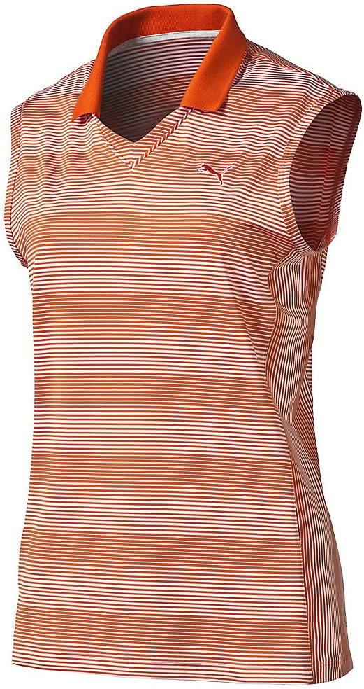Puma GolfレディースDense Stripe Sleeveless Polo S レッド