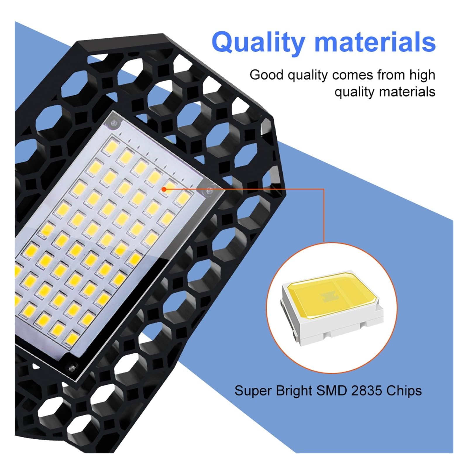 Lampa LED E27 Odkształcalna Lampa Garażowa LED 40W 60W 80W Żarówka LED Lampa Składana E26 Magazyn Oświetlenie Przemysłowe Super Jasny(Warm White,80W)