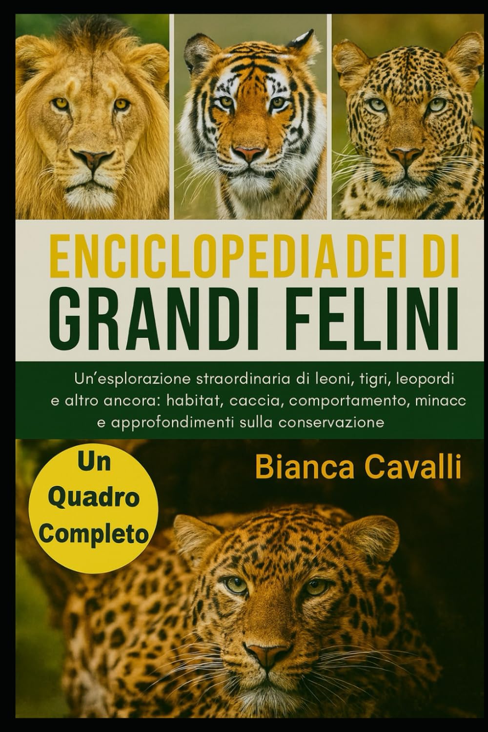 ENCICLOPEDIA DEI GRANDI FELINI DEL MONDO: Un'esplorazione straordinaria di leoni, tigri, leopardi e altro ancora: habitat, caccia, comportamento, minacce e approfondimenti sulla conservazione