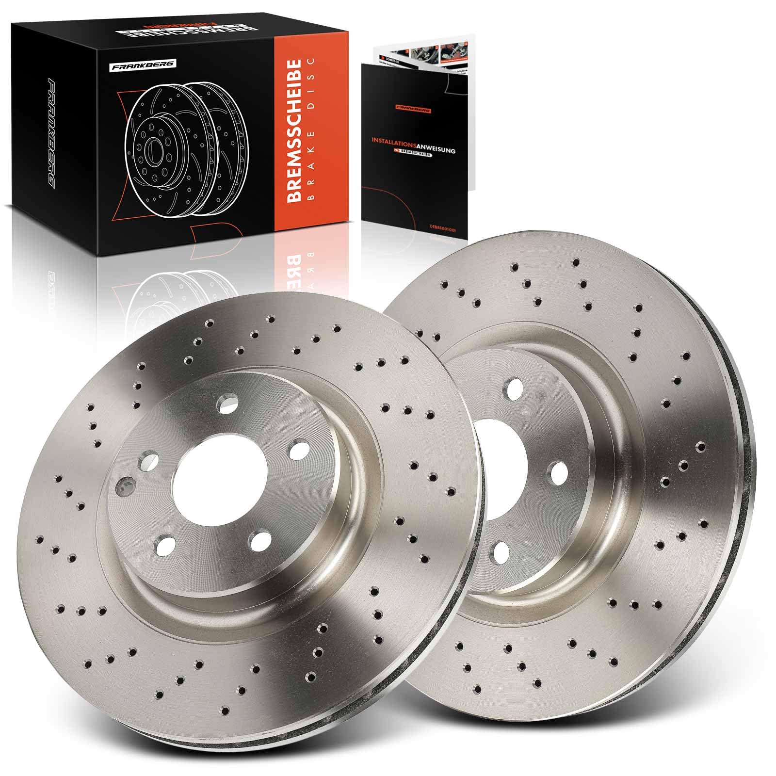 Frankberg 2 x tarcze hamulcowe przednie wentylowane średnica 330 mm 2304210512, 2304210812 | Kompatybilny z E-klasa W211, SL R230, klasa E T-model S211