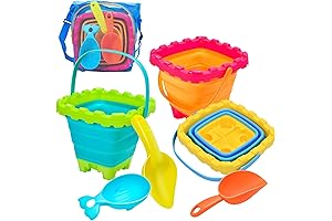 3 Packs Foldable Castle Sand Bucket