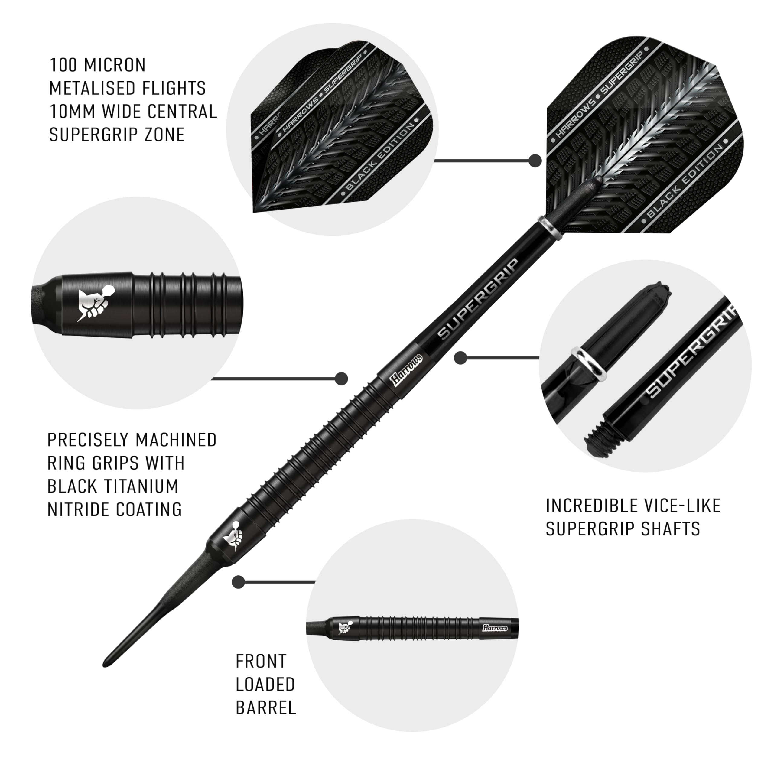 HARROWS Fléchettes SUPERGRIP 90% TUNG 16 G