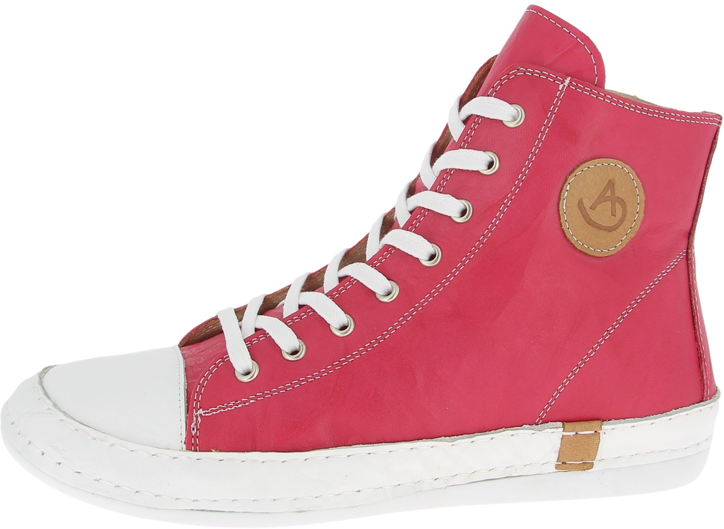 Andrea Conti Women High Top Sneakers, Magenta, 9 UK