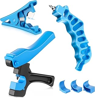 Feekoon Drip Irrigation Hole Punch Tool & 2-in-1 Drip Line System Punch for 1/2" Polyethylene (PE) Tubings, Irrigation Sprinkler Tubing Cutter for 1/4 Tubing (3 Pcs), Garden Dripline Watering Tools