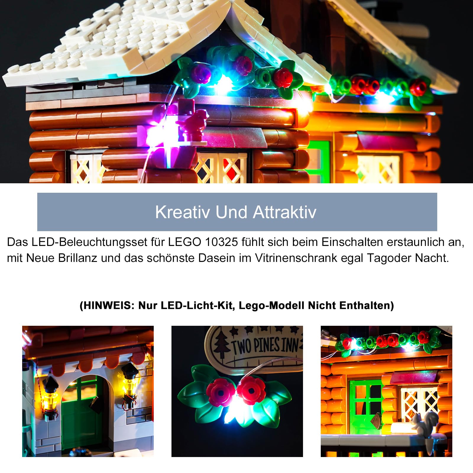 LIGHTAILING Kit Luci LED Per Modello Baita Alpina 10325 - Illuminazione Per Mattoncini (Solo Luci)