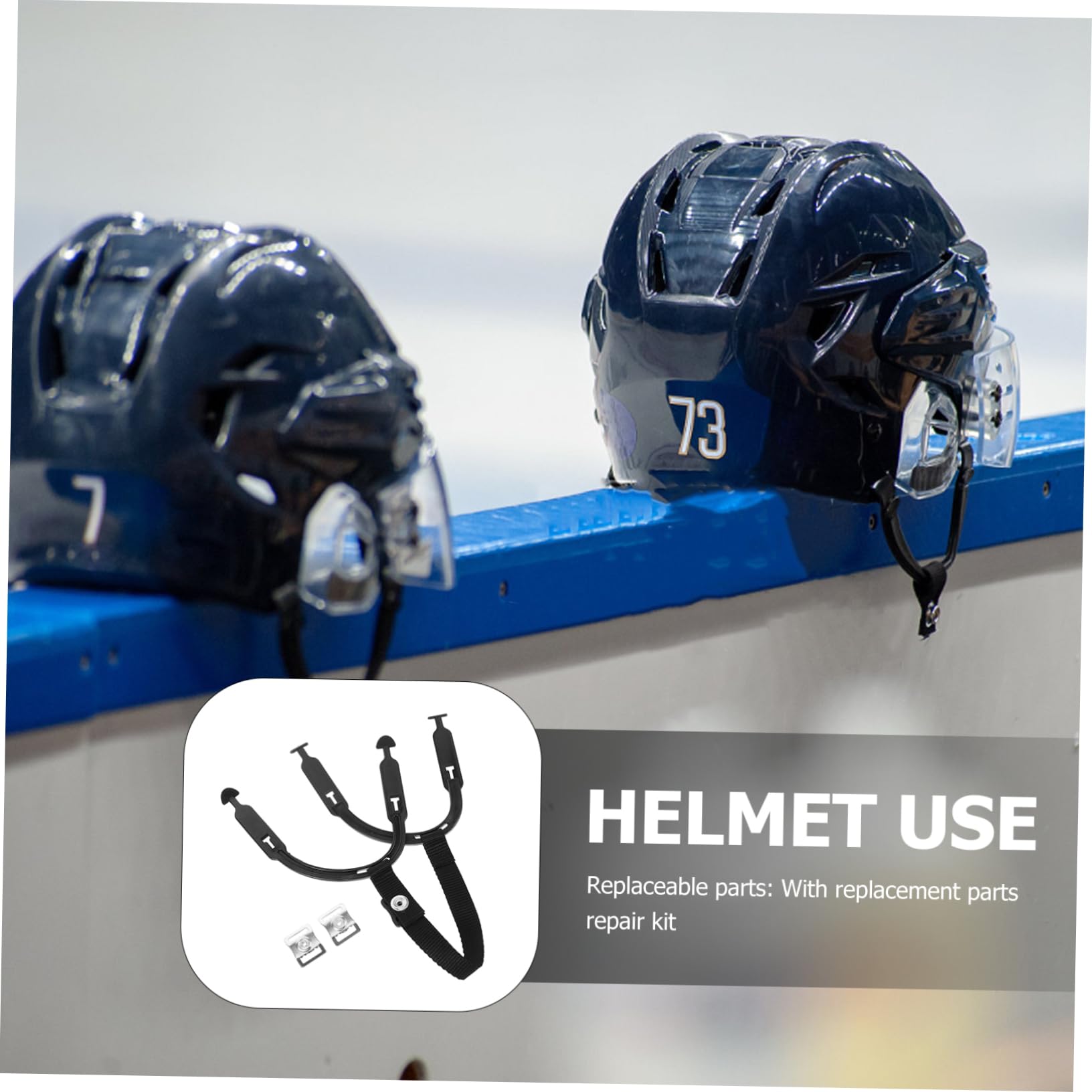 BESPORTBLE 4 Set Casco Sottogola Poliestere Hockey Sottogola Hockey Accessorio Kit Di Riparazione Casco Parti Del Casco Sottogola Per Casco Da Sotto Il Mento Cinghia Per