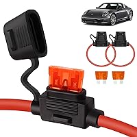 Vista 1 de MulWark Paquete de 2 cables marinos de cobre estañado de calibre 10, impermeables, IP67, portafusibles en línea, relé de bloque de fusibles de hoja