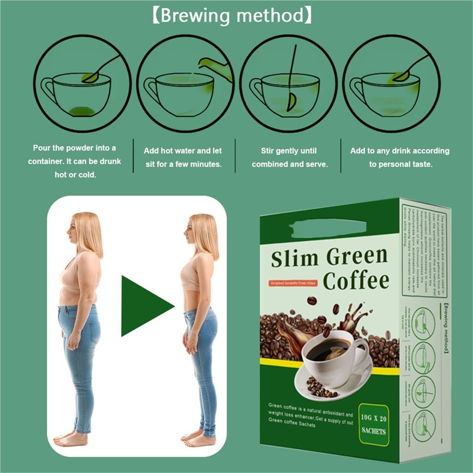 Tisane Détox Au Café Vert - Minceur Et Énergie - Tisane Détox Naturelle For Une Vitalité Renouvelée(3PCS)